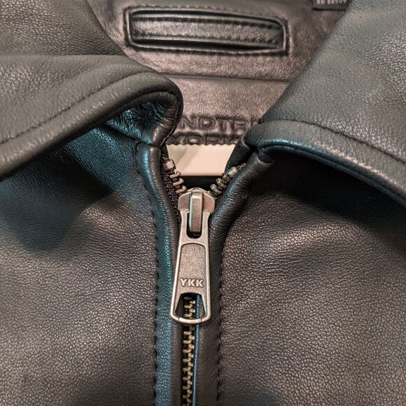 ROUNDTREE AND YORK Men Black Lambskin Leather Jacket XL - Picture 4 of 16